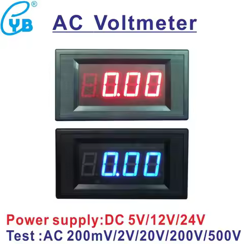 YB5135A AC Voltage Meter LED Digital Voltmeter AC200mV 2V 20V 200V 500V Mini Voltage Monitor 3.5 Det