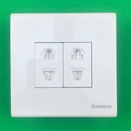 2 Sino 16A Square 2-Prong Sockets S98CC Series - Square Face Match S98CC2U