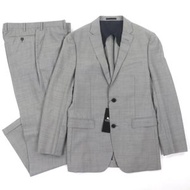 全新未使用BURBERRY BLACK LABEL羊毛和馬海毛單排扣西裝，帶品牌標誌紐帶，灰色，尺寸 96-84-175，40L，正品，日本製造，男士