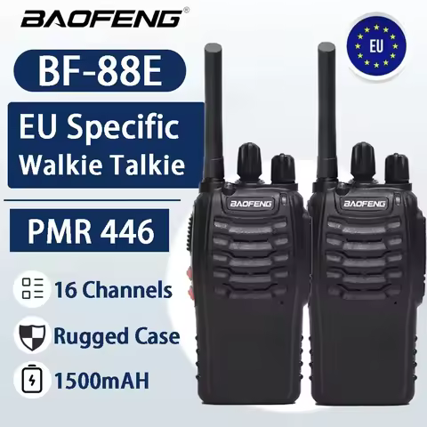Baofeng BF 88E Walkie Talkie PMR 446MHz Handheld Intercom Communicator 16 Channel Long-Distance Conv