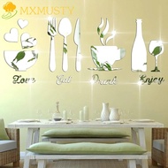 MXMUSTY Kitchen Acrylic Sticker, Mirror Acrylic Mirror Wall Sticker, Multipurpose Bowl Spoon DIY 3D Tableware Decal Home Decor