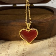 White Shell Double-Sided Accessories Shuibei Red Agate 18k Gold Jewelry Colorful Gold Gold Female Lo