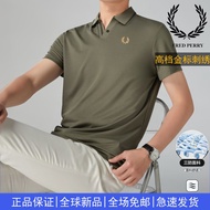 2024 Fred Perry FRED PERRY Lúa mì ngắn tay áo mùa hè mới Breathable doanh nghiệp ve áo giản dị nửa t