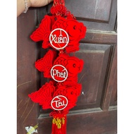 Velvet letter string hanging for decoration CNY, large size 9cm letter string