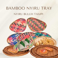 Bamboo Nyiru Round Oval Triangle Food Tray | Nyiru Buluh Tampi | Bamboo Piring |Style Decor Tray Dul