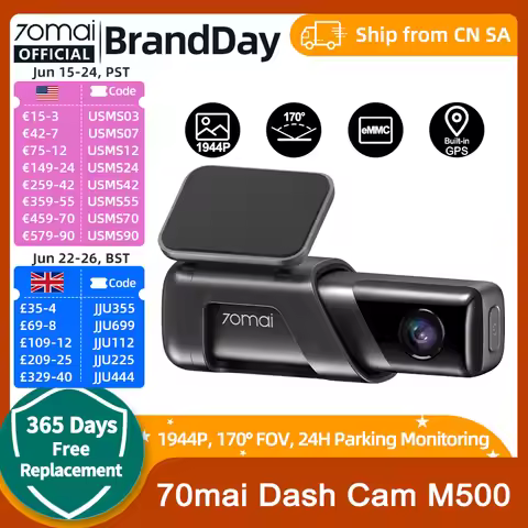 70mai Dash Cam M500 1944P 170FOV 70mai M500 Car DVR Dash Camera Recorder GPS ADAS 24H Parking Monito