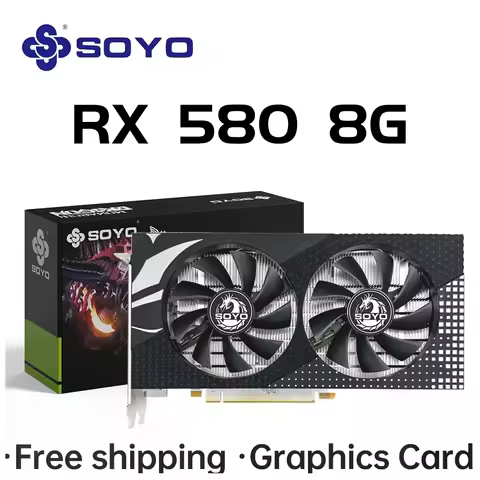 SOYO RX580 8G Graphics Cards AMD Radeon GDDR5 Memory Video Gaming Card RX 580 for Desktop Computer C