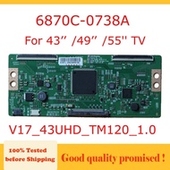 6870C-0738A Papan T-con Sony Asli 6870C 0738A untuk TV 43'' 49'' 55'' Papan Logik V17_43UHD_TM120_1.