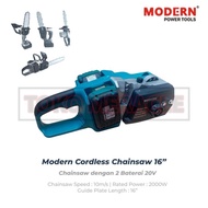 Tersedia* Modern Cordless Chainsaw 16" Electric Saw - Mesin Chainsaw