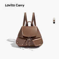 (lovito Carry) Casual Multifunctional Backpack for Women LR22E009 (Lovito Carry) Beg Sandang Multifu