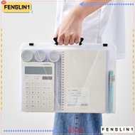 FENGLIN A4 File Box, Plastic Transparent A4 File Storage Box, Test Paper Classification Dustproof Po