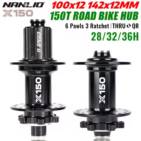 Road Bike Hubs For Gravel Riding Front Rear Hubs Nanlio X150 100x12mm 142x12mm 28 32 36 Holes HG NX 