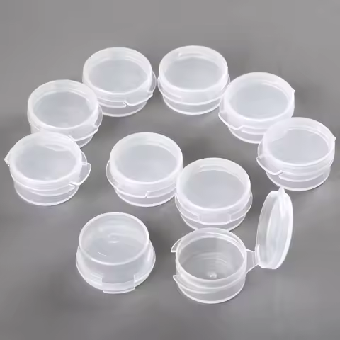10pcs/20pcs Cosmetic Button Jar 5g Clear Plastic Button Cover Mini Q Pot Leak Proof Cream Empty Make