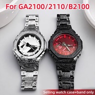 GA2100 Mod kit stainless steel case strap For Casio G-SHOCK GA-2100/2110 GAB2100 Retro relievo metal