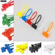 SIRENU 100pcs Cable Tag Strapping Tape Tag Labels Self-locking Zip Ties Mesh Wire Marker Colorful Ta
