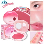 OPENMALL 2 in 1 Light Powder Blusher Lipstick Two in Use Lip Cheek Blusher Dual-use Easy To Color Ro