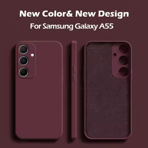 For Samsung A55 5G Case Original Liquid Silicone Soft Phone Cases Funda For Samsung Galaxy A55 A 55
