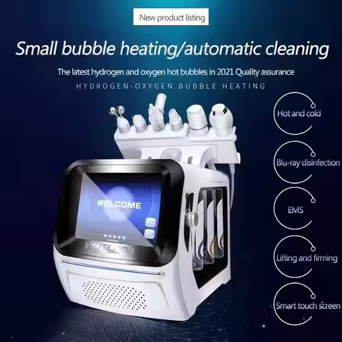 Korea H-Cool Hydrogen H2O2 Facial Machine Hot Air Small Bubble Microdermabrasion Hydra Water Peel Fa
