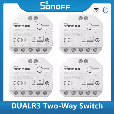 SONOFF Dualr3 MINI Smart Switch 2 Gang Dual Relay Module Power Metering Work with EWeLink Alexa Alic