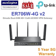 TP-LINK ER706W-4G V2 Omada 4G+ Dual-SIM Cat6 AX3000 Gigabit VPN Router ( ER706W 4G V2 ) - 5 Year Loc