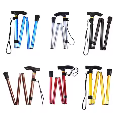 Hiking Camping Mountaineering Poles Walking Stick Telescopic Baton Trekking Poles Folding Cane Crutc