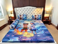 Bộ ga giường ngủ thun Latico siêu lạnh Lụa (áo gối ôm khóa kéo) - Mẫu Natra & Ngao Bính