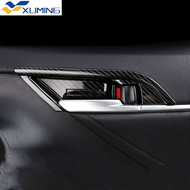 Xuming ของตกแต่งภายในรถยนต์ชุดคลุมมือจับประตูทำจากคาร์บอนไฟเบอร์สำหรับ Toyota Camry ปี2018 2019 2020 8th XV70