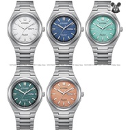 CITIZEN AW0130 Men's Analog Watch ZENSHIN Day Date Textured Dial Eco-Drive 39.5mm Titanium Bracelet 