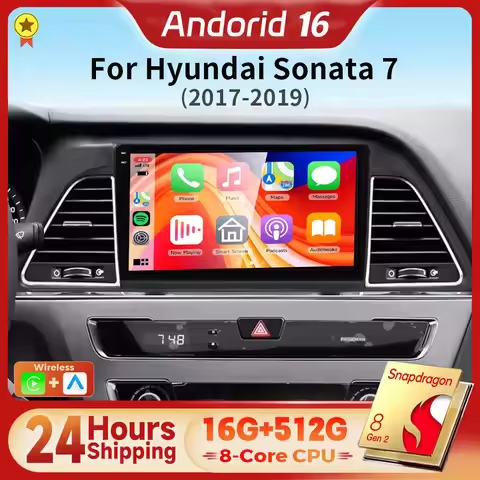 Android 16 Qualcomm Carplay Auto 2K Screen Car Radio Multimedia Player For Hyundai Sonata 7 LF 2017-