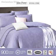 ☑☑Jean Perry Clinton 5-IN-1 Queen Quilt Cover + Bedsheet Fitted Set [100% Combed Cotton Sateen] - 90