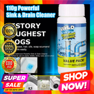 Original Wild Tornado Sink and Drain Cleaner 110g High Efficiency Unclog Drainage Clog Remover Power