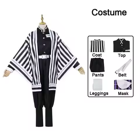 Anime démon tueur Kimetsu No Yaiba Iguro Obanai Haori Kimono Cosplay Costume perruque serpent access