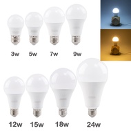 🔥Hàng sẵn có🔥Huazu Đèn Led E27 Bóng Đèn LED Daylight 6500K 3W 5W 7W 9W 12W 15W 18W 24W Đèn Tiết Kiệm