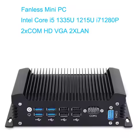 Fanless IoT Industrial Mini PC Intel Core i5-1235U i7 1280P 1335U 10610U 2*COM RS232 2*LAN 8x USB SI
