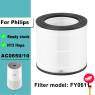 Replacement H13 True Hepa Filter FY0611 for Philips Air Purifier AC0650/10