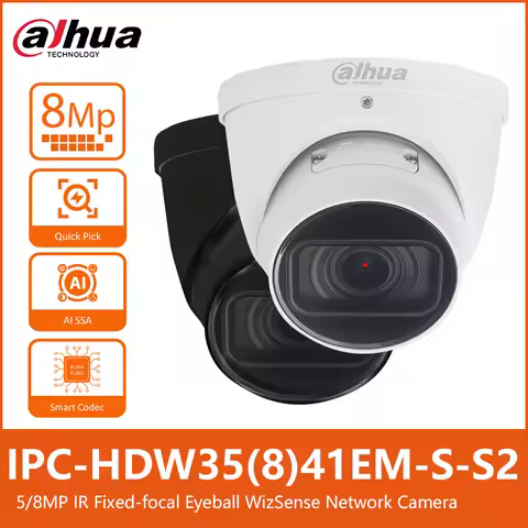 Dahua IPC-HDW3541EM-S-S2 5MP IPC-HDW3841EM-S-S2 4K 8MP IR 30m Eyeball WizSense Network Security Came