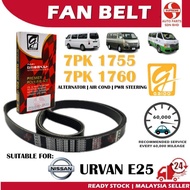 S2U Gaido Fan Belt Nissan Urvan E25 Air Cond Alternator Power Steering Belt 7PK1755 7PK1760 Tali Kip