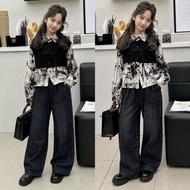 [nafdza.bdg] unisex jeans suit for children 90,120,130,140