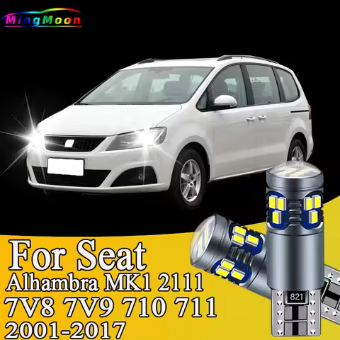2Pcs T10 LED Bulbs Lamp License Plate Lights For Seat Alhambra MK 1 2 I II 7V8 7V9 710 711 2001-2013