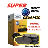 TOYOTA C-HR AX10 1.8、2.0 2017- CERAMIC FRONT/DEPAN BRAKE PADS BEST FORM PN323MS-02（kurang  habuk）