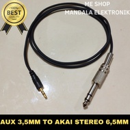 Kabel Audio Aux 3,5mm To Jack Akai Stereo 6,5mm 1 Meter - 2 METER
