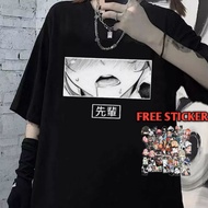 T-shirts T-shirts Boys/Girls Anime Waufu AHEGAO Men/Women Distro Tops Free Sticker