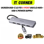 UGREEN USB-C 3.0 TO 4-PORT USB 3.0 HUB + USB-C POWER SUPPLY