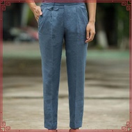 【Available】British Style Men Gurkha Linen Pant High Waist Straight  Ankle-Length Pants Spring Summer