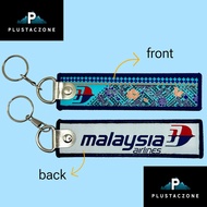 Keychain Woven Flight malaysia airlines batik biru merah| Keychain flight MAS aksessori