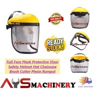 Full Face Mask Protective Visor Safety Helmet Hat Chainsaw Brush Cutter Mesin Rumput