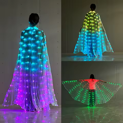 Beautiful luminous Butterfly Wing Dance Fairy Wings Cloak color change Belly Dance Butterfly Wings n