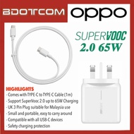 [READY STOCK] OPPO SUPERVOOC 2.0 Super Fast Charging up to 65W USB-C Power Adapter Home Charger with TYPE-C to TYPE-C Cable compatible with OPPO Find N, Find X4 Pro, Find X3, Reno 6 Pro 5G, Reno 6z 5G, Reno 5F, Reno 5 Pro, A95, A74, A54