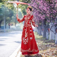 Wedding dress for ninang℡◑Xiuhe clothing bride 2022 new wedding dress Chinese wedding dress dragon a