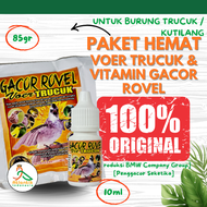 [Paket Hemat Bundle] Voer Trucuk Gacor Rovel 85g + Gacor Rovel Vit Trucuk 10ml Pakan Harian Vitamin 